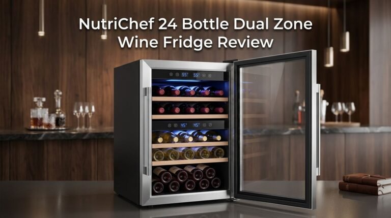 NutriChef 24 Bottle Dual Zone Wine Fridge Review 2026